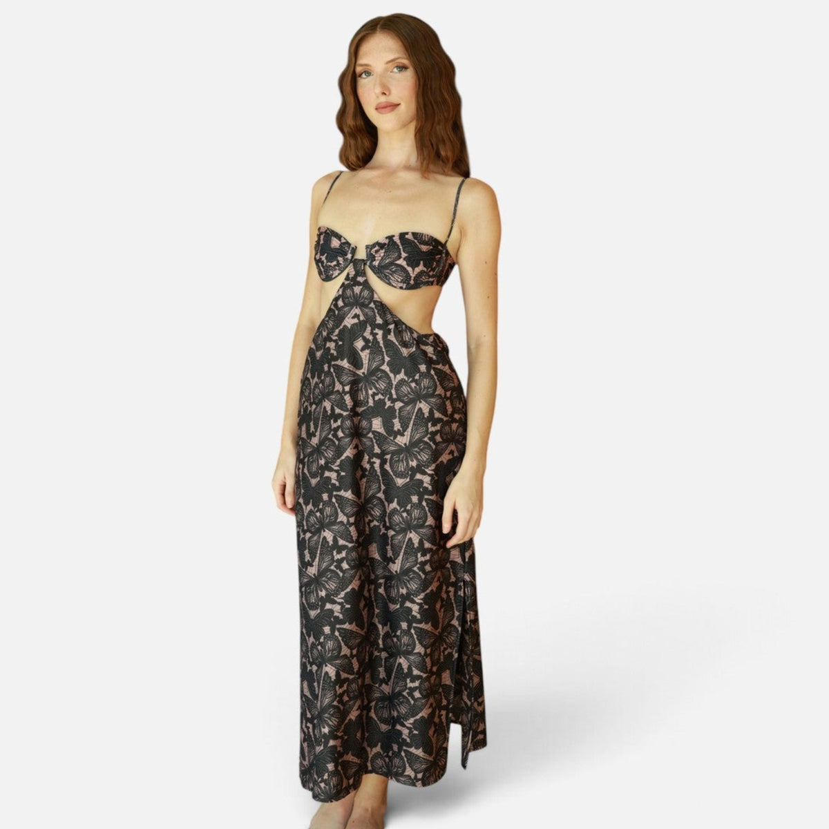 Black Butterfly Snap on Skirt